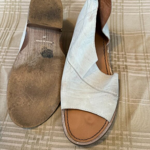 Woman Free People Leather Flats White 8.5 - Picture 3 of 3